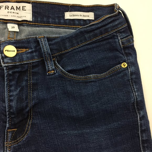 FRAME Denim Le Skinny De Jeanne Logo Hardware Marshall Wash 5 Pocket Jeans - Picture 7 of 10